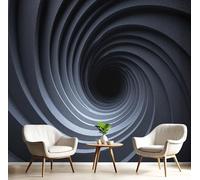 Papier Peint Panoramique Motif Géométrique Abstrait 300×210 CM - Décoration Papier Peint Intissé Moderne - Tapisserie Murale Tableaux Muraux Pour Chambre Salon - Conception Trou Noir Tunnel D'Illusion