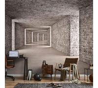 Papier Peint Panoramique Mur de Briques 150x105 cm Papier Peint Intissé 3D Architecture Rétro Muraux Tapisserie Photo Décoration Murale Poster Mural XXL pour Chambre Salon 490-ABC