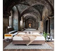 Papier Peint Panoramique Murale éGlise Ancienne de Style EuropéEn 350x256 cm Papier Peint Intissé Gris Taille Personnalisée Grandes Poster Mural Photo Muraux pour Salon, Bureau, Décor Fond TV