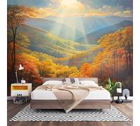 Papier Peint Panoramique Murale ForêT de Montagnes D'Automne 400x280 cm Papier Peint Intissé Paysage Naturel Taille Personnalisée Grandes Poster Mural Photo Muraux pour Salon, Bureau, Décor Fond TV