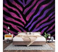 Papier Peint Panoramique Murale Imprimé Animal ZèBre 400x280 cm Papier Peint Intissé Noir Taille Personnalisée Grandes Poster Mural Photo Muraux pour Salon, Bureau, Décor Fond TV