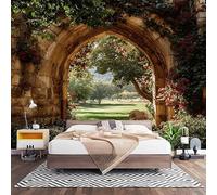 Papier Peint Panoramique Murale Paysage de Jardin Printanier 450x315 cm Papier Peint Intissé Multicolore Taille Personnalisée Grandes Poster Mural Photo Muraux pour Salon, Bureau, Décor Fond TV