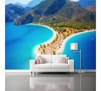 Papier Peint Panoramique Nature - 3D Poster Papier Peint Intissé avec Îles Océans Estampado, 200 x 140 cm Mural pour Chambre Salon Bureau Décoration