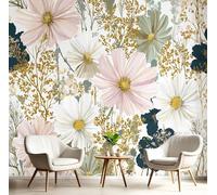 Papier Peint Panoramique Nature 450X315 Cm - Revêtement Mural Décoration Salon - Fleurs Exquises - Cosmos - Couleurs Mélangées Peintures Murales De Chambre