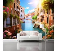 Papier Peint Panoramique Nature, Papier Peint Intissé Ville De Venise Décoration Murale pour Chambre à Coucher Salon Couloir - 200 x 140 cm Personnalisé Murale Décoration