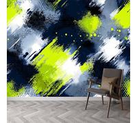 Papier peint panoramique Néon Grunge Roche Textures, papier peint Street Art amovible imperméable - fresque murale facile à poser - décoration murale pour salon chambre enfant, 450 x 315 cm (L x H)