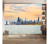 Papier Peint Panoramique New York 200x140 cm 3D Papier Peint Intissé Automne En Ville Photo Trompe l'oeil Poster Grand Mural Salon Chambre Enfant Chambre Décoration Murale a-2898