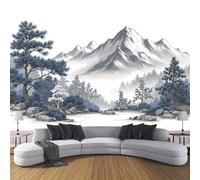 Papier Peint Panoramique Nuages Brume Montagnes Forêts Oiseaux, Papier Peint Soie Style De Peinture À L'Encre Traditionnelle Chinoise, Grande Mural Pour Chambre D'enfant Chambre Décor 250x175cm