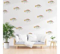 Papier Peint Panoramique Nuages de Peinture de Dessin Animé Papier Peint Intissé Poster Mural xxl Blanc Minimaliste Poster Geant Mural 3D pour Salon Chambre Décoration Murale 500x317cm(L x H)