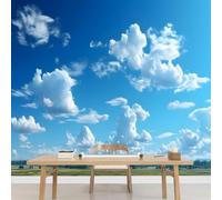 Papier Peint Panoramique Nuages du Ciel 200x140 cm 3D Papier Peint Intissé Paysage Bleu Photo Trompe l'oeil Poster Grand Mural Salon Chambre Enfant Chambre Décoration Murale a-8642
