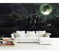 Papier Peint Panoramique Nuit Moon Castle Architecture Papier Peint 3D Tapisserie Mural Salon Chambre Décoration Murale -ZX14882-310x250cm