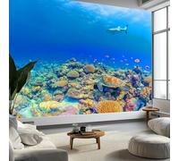 Papier Peint Panoramique Océan Corail Poisson, Papier Peint Intissé Photographie de Nature pour Chambre Salon Salle à Manger Décoration Murale - Fond d'éCran Photo Moderne Art Mural 200L x 140H cm