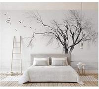 Papier Peint Panoramique Oiseau Arbre Noir Et Blanc