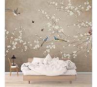 Papier Peint Panoramique Oiseaux Et Fleurs Chinoises D'Époque 3D Poster Mural pour Salon Chambre Décoration Murale