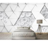 Papier Peint Panoramique Origami Fleurs 250x175cm Papier Peint 3D Intissé Tapisserie Poster Chambre Salon Decoration Murale -MIWEI Wallpaper-ZXY-33591