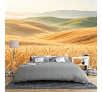 Papier Peint Panoramique Papier Peint Panoramique 3D Représentant Un Champ De Blé Doré 400 × 280 Cm Paysage De Campagne Toscane Grande Fresque Murale Nature Pour Chambre Ou Salon Dimensions : 40