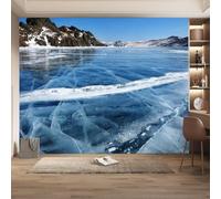 Papier Peint Panoramique Paysage 300x210 cm 3D Papier Peint Intissé Lac Winter Photo Trompe l'oeil Poster Geant Mural Salon Chambre Enfant Chambre Décoration Murale a-2852