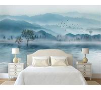 Papier Peint Panoramique paysage 3D papier peinture Tapisserie Intissé photo murales poster geant Décoration murale 400cmx280cm Ambiance de luxe humeur fond de paysage d'encre
