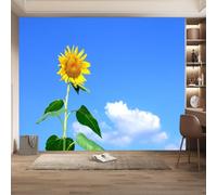 Papier Peint Panoramique Paysage de Ciel Bleu 150x105 cm 3D Papier Peint Intissé Tournesol Photo Trompe l'oeil Poster Grand Mural Salon Chambre Enfant Chambre Décoration Murale a-2465