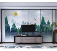 Papier Peint Panoramique Paysage De Montagne Golden Mountain Papier Peint 3D Tapisserie Mural Salon Chambre Décoration Murale -ZX07765-400x255cm