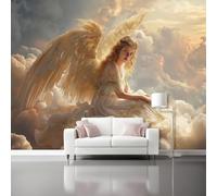 Papier Peint Panoramique Paysage de nuages angéliques oniriques Fresque Murale Intissée - Décoration Murale Pour Salon, Chambre, 250 x 175 cm Papier Peint Intissé Blanc crémeux