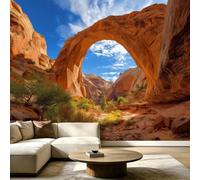 Papier Peint Panoramique Paysage De Vallée Spectaculaire 300 x 210 cm - Décoration Murale Arche Naturelle Dans Un Canyon - Tapisserie Murales Papier Peint Intissé - Poster Tableaux Photo Muraux