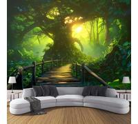 Papier Peint Panoramique Paysage Fantastique Soie,150×105 Cm (W×H),Poster Geant Mural,Personnalisé 3D Arbres Anciens Verdoyants Et Luxuriants Pour Salon Chambre D'Enfants Restaurant Décoration Murale