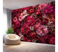 Papier Peint Panoramique Paysage Naturel 200 x 140 cm - Murale Rétro floral gros plan élégant - Tapisserie Murales Papier Peint Intissé pour Chambre Salon - Rose Poster Tableaux Photo Muraux