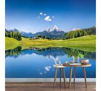 Papier Peint Panoramique Paysage Naturel 200x140 cm 3D Papier Peint Intissé Forêt de Lac Photo Trompe l'oeil Poster Grand Mural Salon Chambre Enfant Chambre Décoration Murale a-8106
