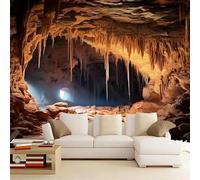Papier Peint Panoramique Paysage Papier Peint Intissé Paysage Grottes Poster Trompe l'oeil Mural 3D Art Décoration Murale Salon Chambre 250x175 cm 1828b