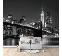 Papier Peint Panoramique Paysage Urbain, Murale Pour Salon Chambre D'Enfant Décoration Murale Immeubles Et Ponts De New York Chambre à Coucher Maison Décoration Intérieure 300 x 210 cm