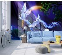 Papier Peint Panoramique Peacock Moon Arbre Papier Peint 3D Tapisserie Murale Décoration Chambre Salon -songqians-23992-400cmx260cm