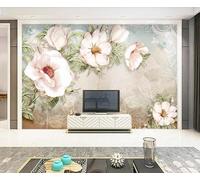 Papier Peint Panoramique Peinture À L'Huile Vintage Fleurs Papier Peint 3D Tapisserie Mural Salon Chambre Décoration Murale -ZX09114-350x250cm