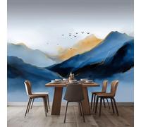 Papier Peint Panoramique Peinture De Paysage Abstrait Montagnes 200x140 cm Papier Peint Intissé Mural, Poster Geant Mural 3D, pour Salon Chambre d'enfants restaurant Décoration Murale