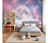 Papier Peint Panoramique Peinture Murale de Brume Fine De Pleine Lune