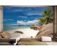Papier Peint Panoramique Plage Île Mer 310x250cm Papier Peint 3D Intissé Tapisserie Poster Chambre Salon Decoration Murale -MIWEI Wallpaper-ZXY-38003