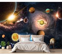 Papier Peint Panoramique Planète Cosmique Papier Peint 3D Tapisserie Mural Salon Chambre Décoration Murale -ZX11001-250x175cm