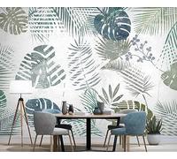 Papier Peint Panoramique Plante Tropicale Plantain Feuille Ligne 350x250cm Papier Peint 3D Intissé Tapisserie Poster Chambre Salon Decoration Murale -MIWEI Wallpaper-ZXY-40434