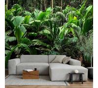Papier Peint Panoramique Plantes Tropicales 400x280 cm Papier Peint Intissé 3D Forêt Muraux Tapisserie Photo Décoration Murale Poster Mural XXL pour Chambre Salon 23-ABC