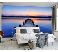 Papier Peint Panoramique Pont En Bois Sea Pier Papier Peint 3D Tapisserie Murale Décoration Chambre Salon -songqians-03274-400cmx260cm
