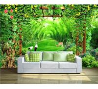Papier Peint Panoramique Porte - Fleurs Frais Bamboo Forest Arch Papier Peint Intissé 3D Tapisserie Decoration Chambre Salon Murale -KX16258, 310x250cm