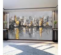 Papier Peint Panoramique Poster Géant Ville abstraite d'architecture 250 x 175 cm Gris 3D Tapisserie Photo Intissée Fresque Salon Chambre Fond TV