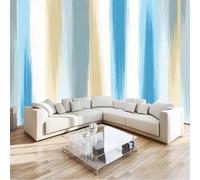 Papier peint Panoramique pour Enfant 200 x 140 cm - Photo Murale Minimalisme peinture à l'huile rayures verticales - Revêtement Mural Décoratif - Décoration pour Salon Chambre Cuisine