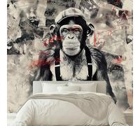 Papier peint Panoramique pour Enfant 250 x 175 cm - Photo Murale Gorille Hip-Hop Graffiti Street Collage - Revêtement Mural Décoratif - Décoration pour Salon, Chambre, Cuisine, Salle de Bain, Ado