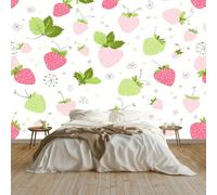 Papier peint Panoramique pour Enfant 250 x 175 cm - Photo Murale Style mignon fruit fraise - Revêtement Mural Décoratif - Décoration pour Salon Chambre Cuisine Salle de Bain Ado