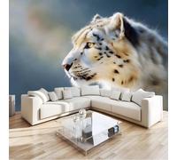 Papier peint Panoramique pour Enfant 300 x 210 cm - Photo Murale Panthère des neiges Animal Fantaisie - Revêtement Mural Décoratif - Décoration pour Salon Chambre Cuisine Salle de Bain Ado