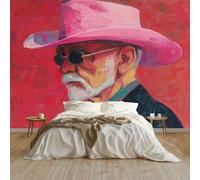 Papier peint Panoramique pour Enfant 350 x 256 cm Shabby Chic - Photo Murale Style cow-boy occidental peinture à l'huile - Revêtement Mural Décoratif - Décoration pour Salon Chambre Ado