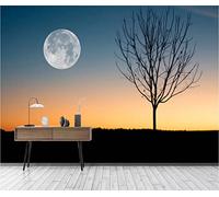 Papier Peint Panoramique Prairie Moon Tree Charnière Du Soir Papier Peint 3D Tapisserie Murale Décoration Chambre Salon -songqians-30117-300cmx210cm