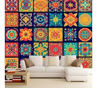 Papier Peint Panoramique Puzzle de fleurs colorées 250x175 cm Papier Peint Intissé Mural, Poster Geant Mural 3D, pour Salon Chambre d'enfants restaurant Décoration Murale