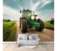 Papier Peint Panoramique Réalisme Papier Peint Intissé 350 x 256 cm, pour Mur Salon Cuisine Bain Couloir Salle à Mange Tracteur Rural Photographie Sportive